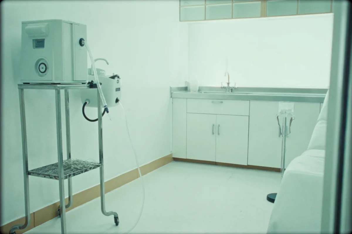 A treatment room with an ozone generator